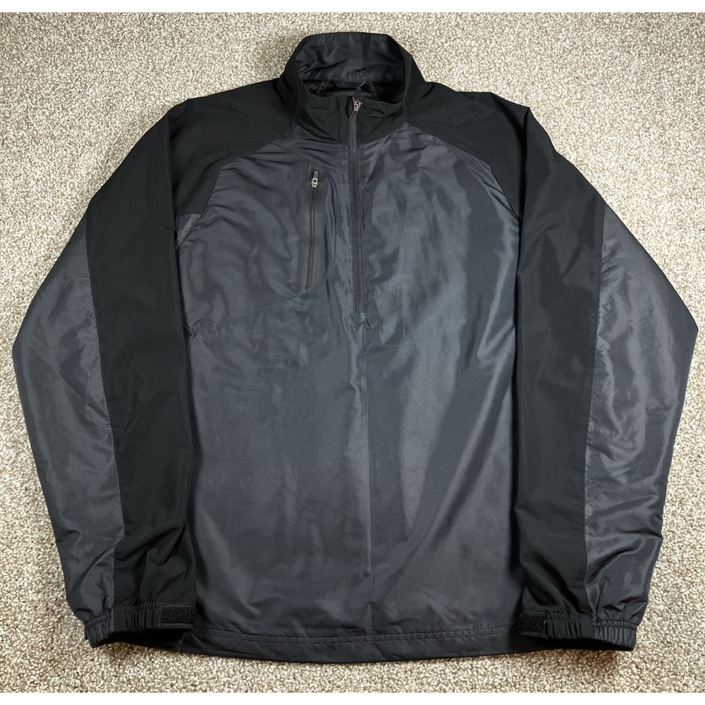 Zero Restriction‎ Tour Series 1/4 Zip Windbreaker Black Gray Men's Large Golf